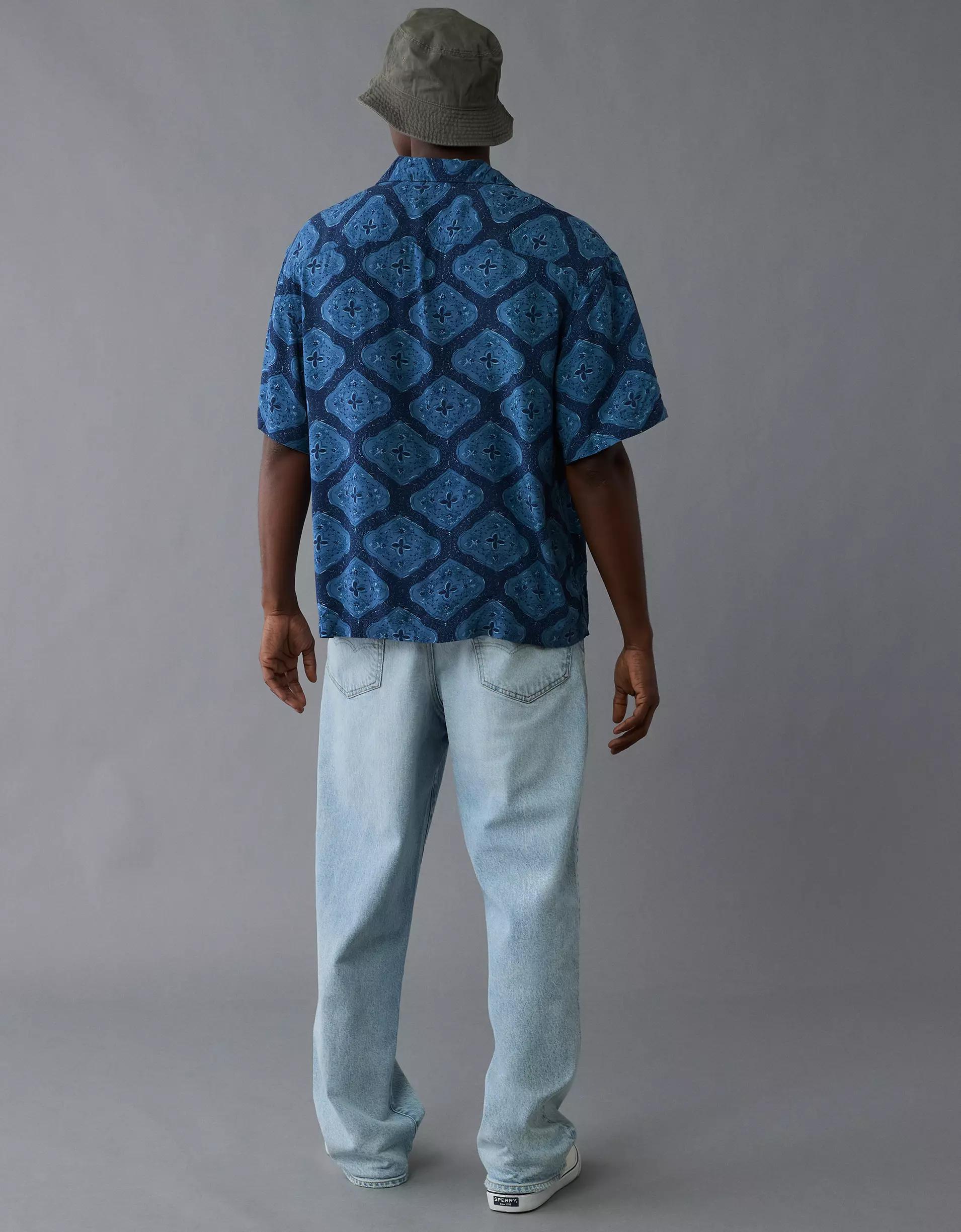 AE Poolside Printed Button-Up Shirt Product Image
