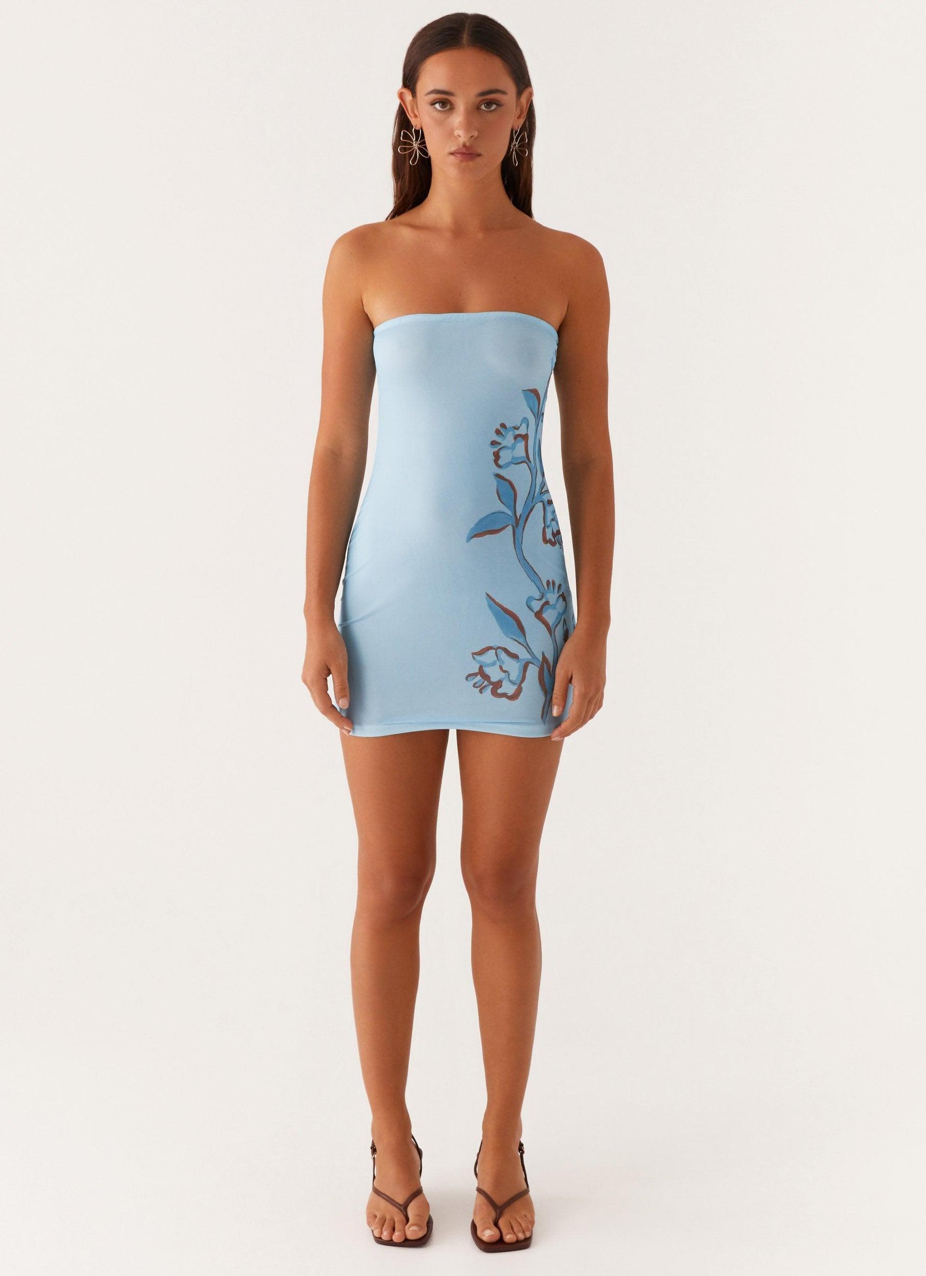 Finley Mini Dress - Blue Floral Product Image