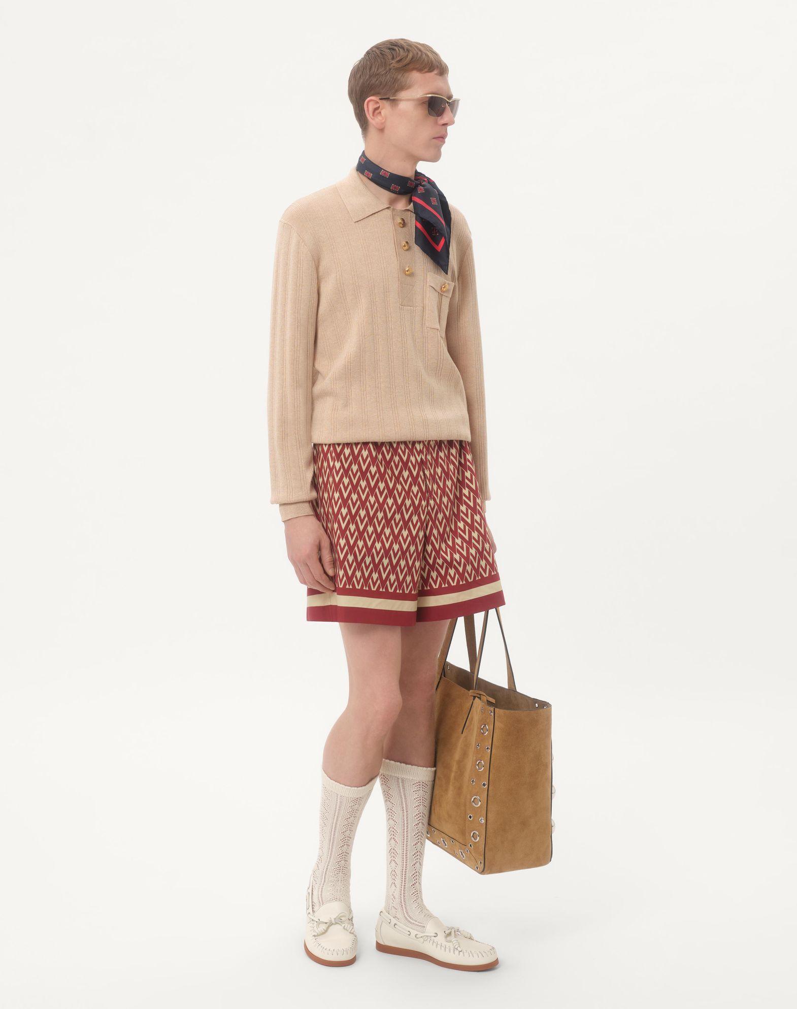 Cotton Popeline Bermuda Shorts With Toute La V Print Product Image