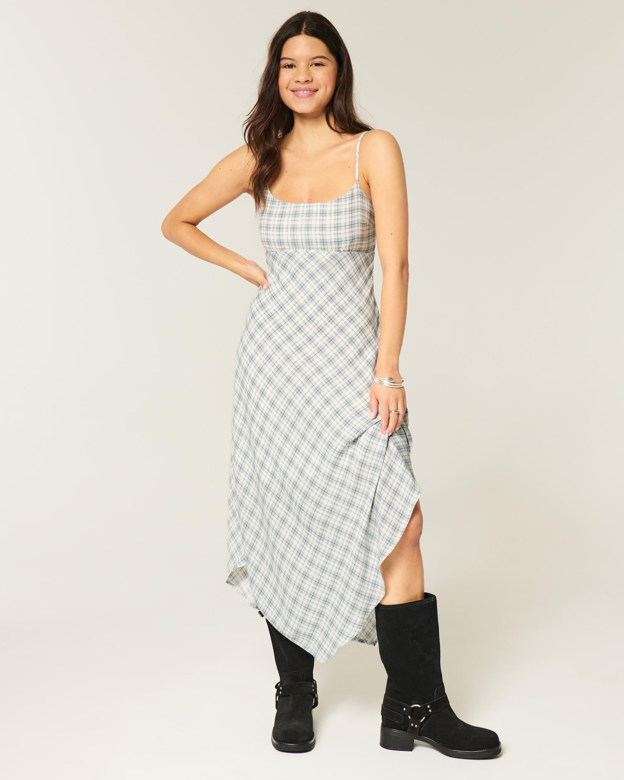 Asymmetrical Hem Midi Dress Product Image