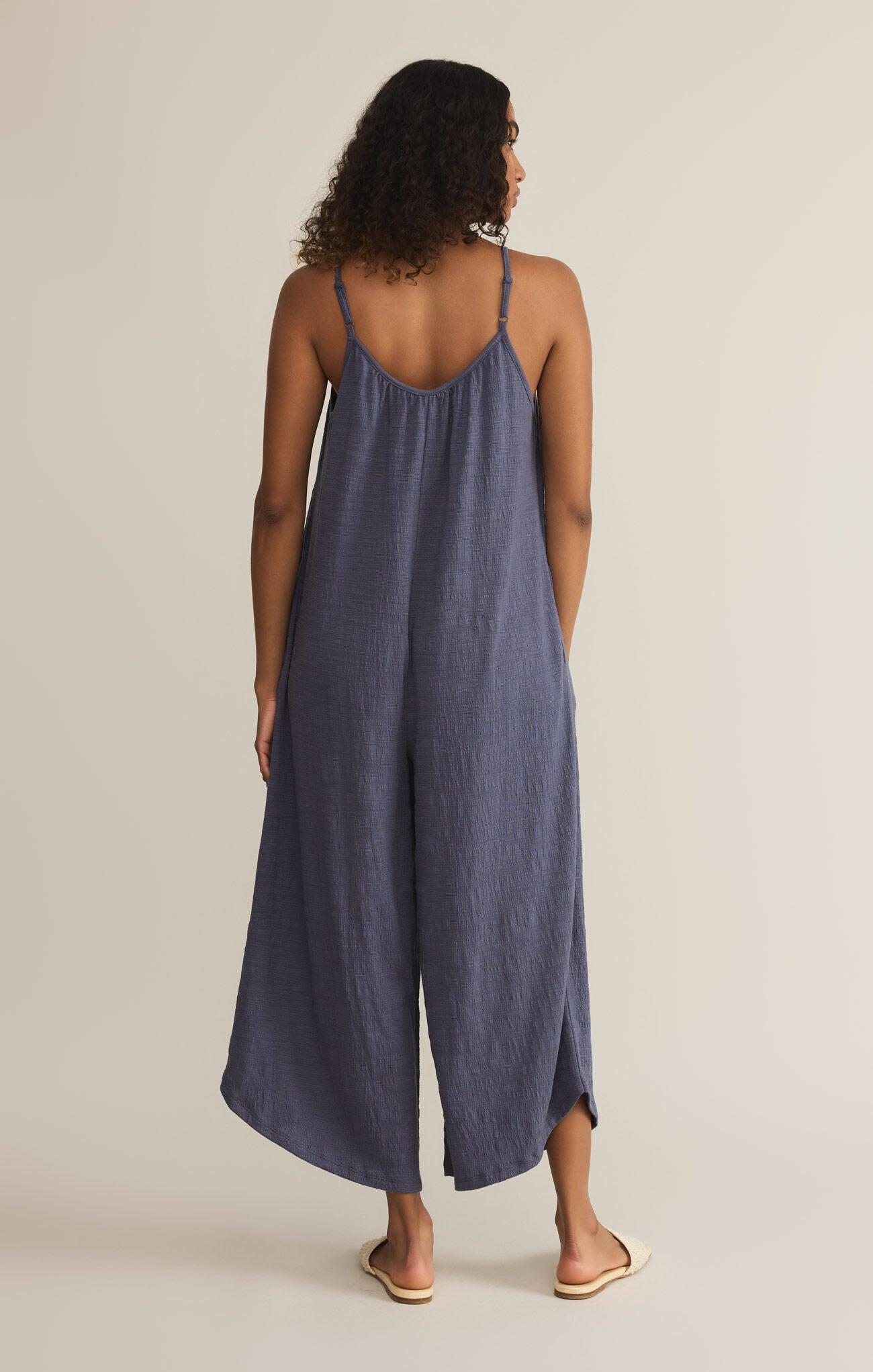 TEXTURED FLARED JUMPSUIT Product Image
