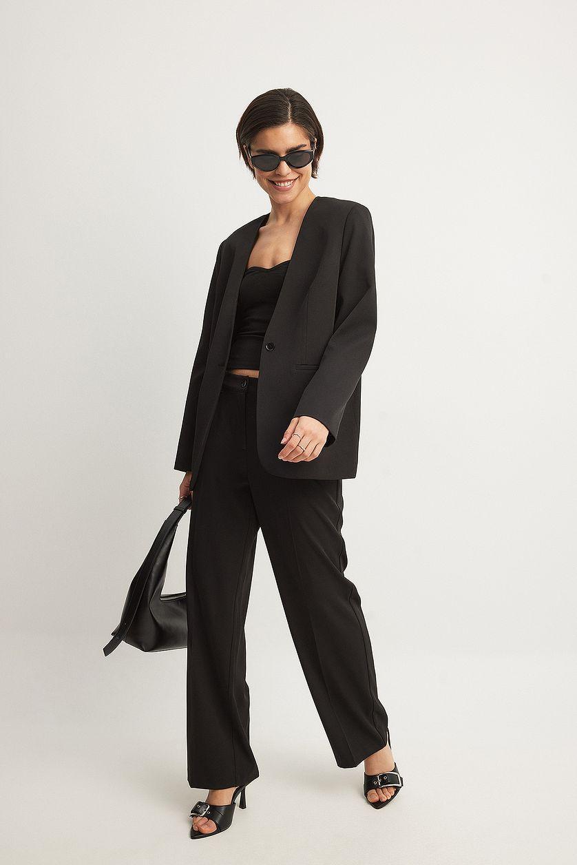 Straight Oversized No Lapel Blazer Product Image