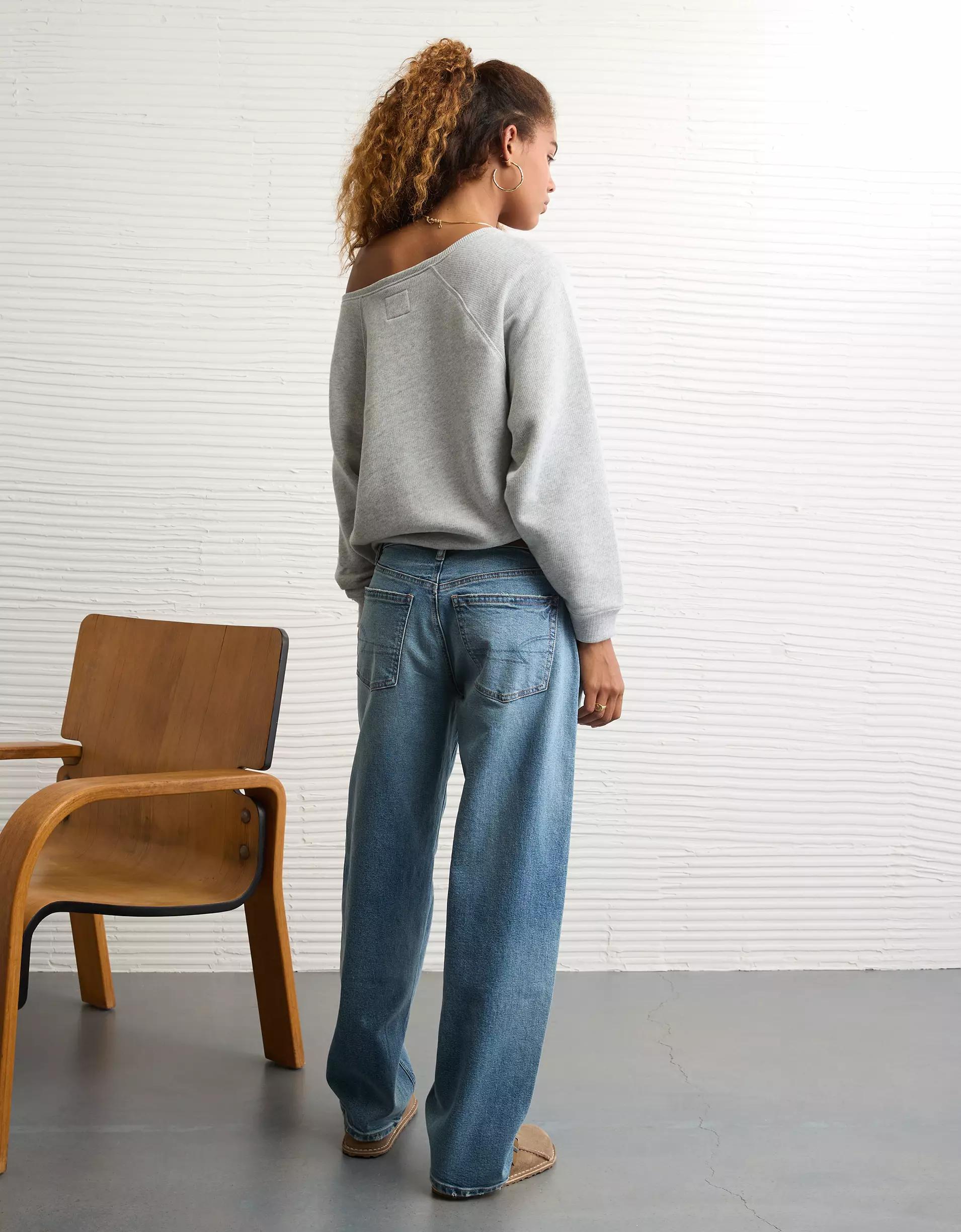 AE Michigan Wolverines Graphic Off The Shoulder Sweatshirt Product Image