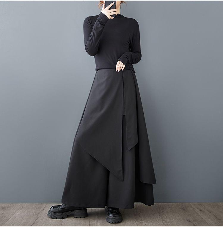 High Waist Plain Panel Culottes Product Image