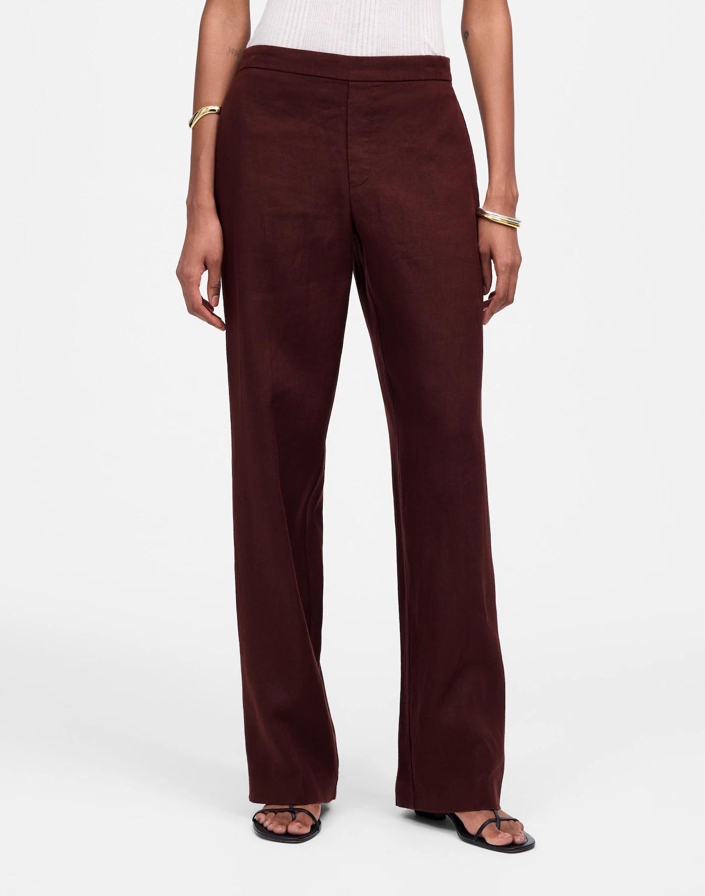 The Petite Easy Pull-On Pant in 100% Linen Product Image