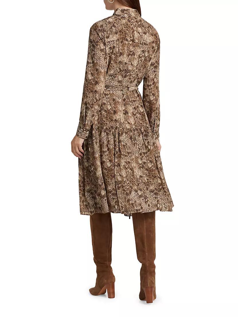 Snakeskin Belted Midi-Dress Product Image