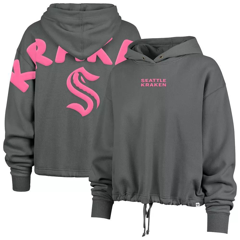 Women's '47 Gray Seattle Kraken Bright Side Venice Cropped Pullover Hoodie, Size: Medium, Krk Grey Product Image