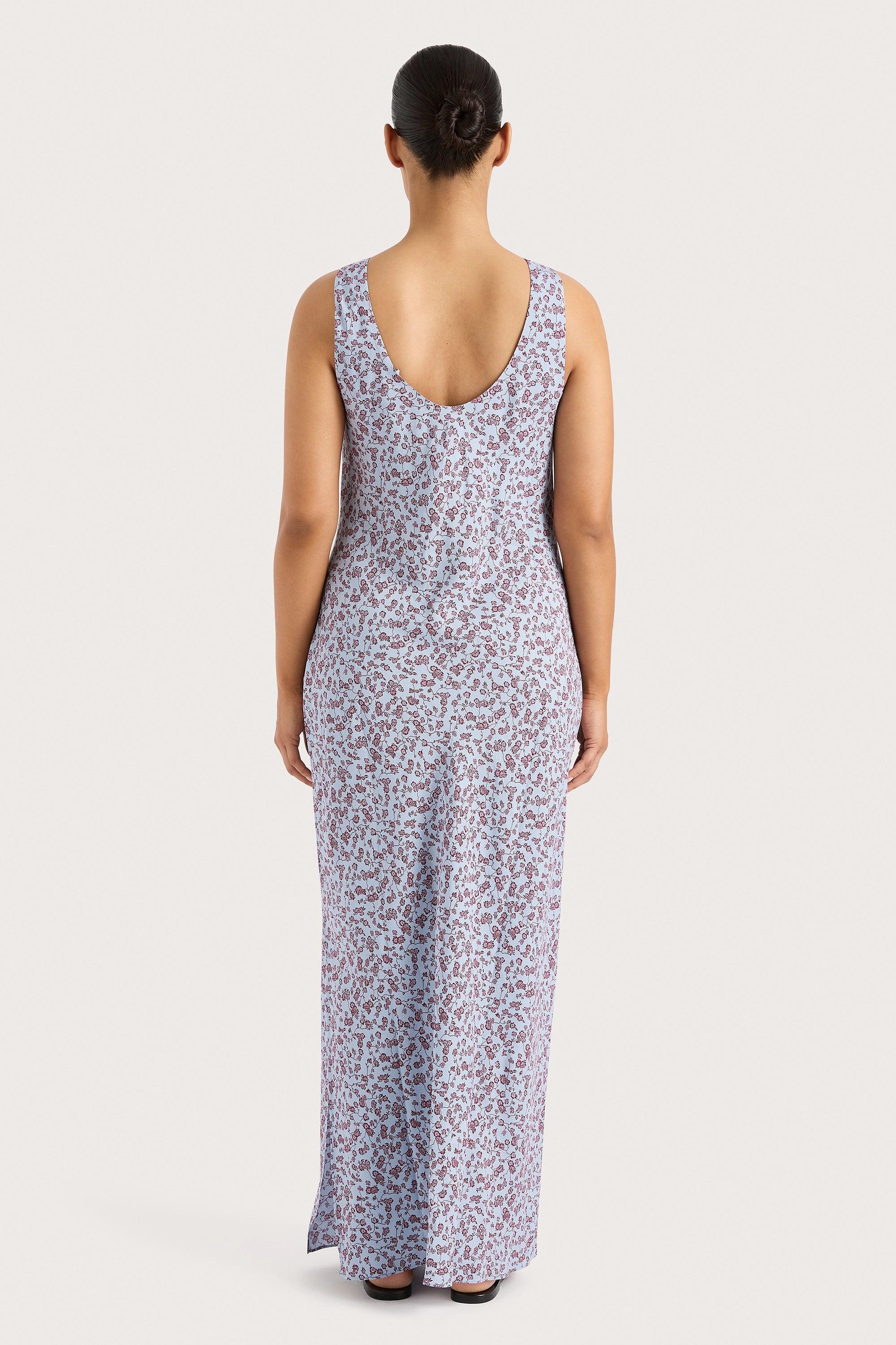 Olivia Maxi Dress Amaryllis Floral Blue Product Image