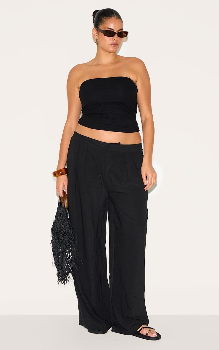 Plus Black Soft Rib Bandeau Top Product Image