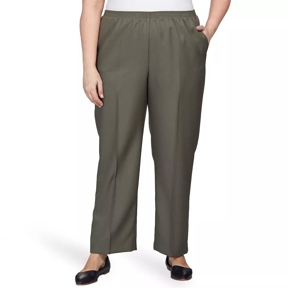 Plus Size Alfred Dunner All Around Elastic Waist Accord Short Length Pants, Women's, Size: 16 W, Green Product Image