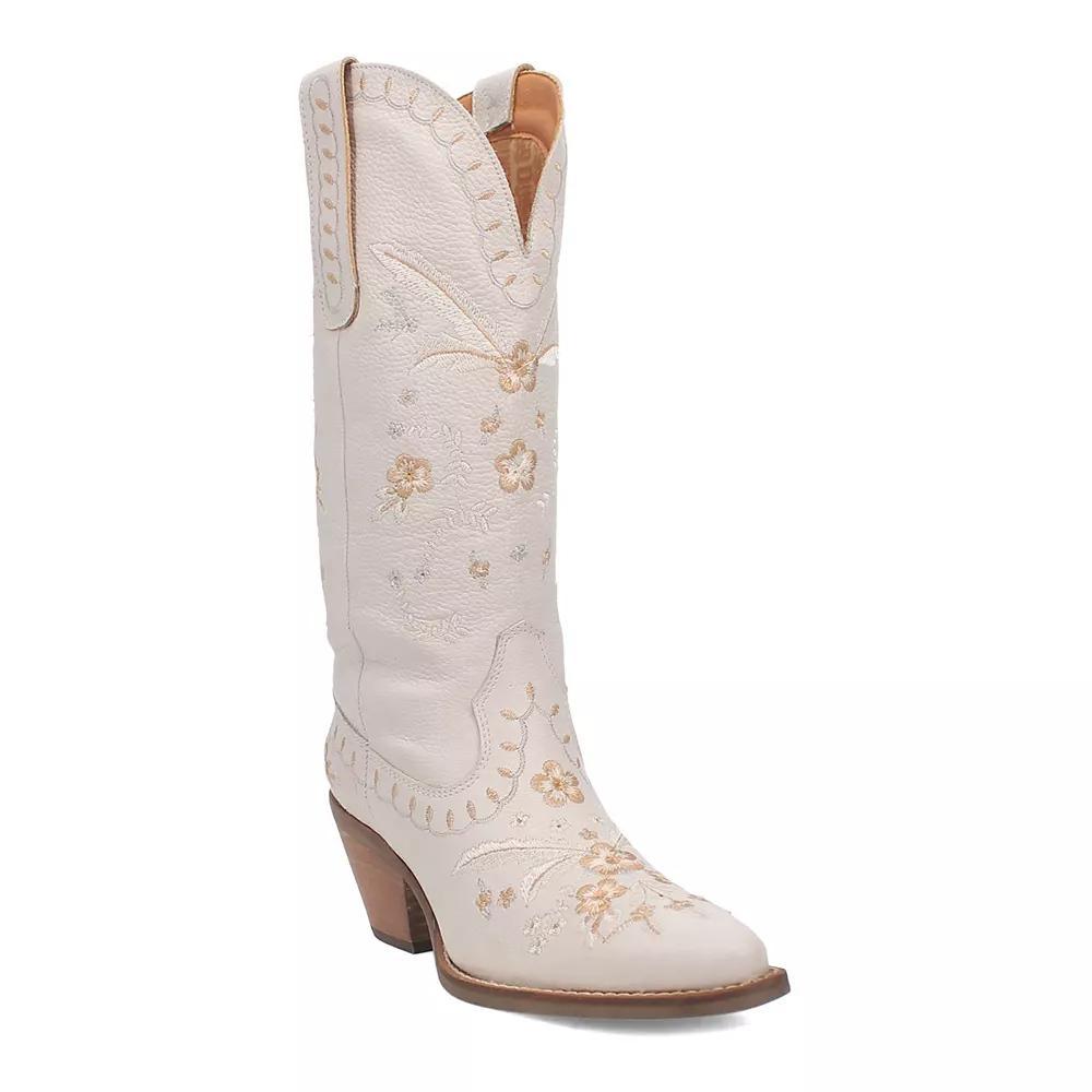 Dingo Full Bloom Women's Leather Western Boots, Size: 6.5, White Product Image