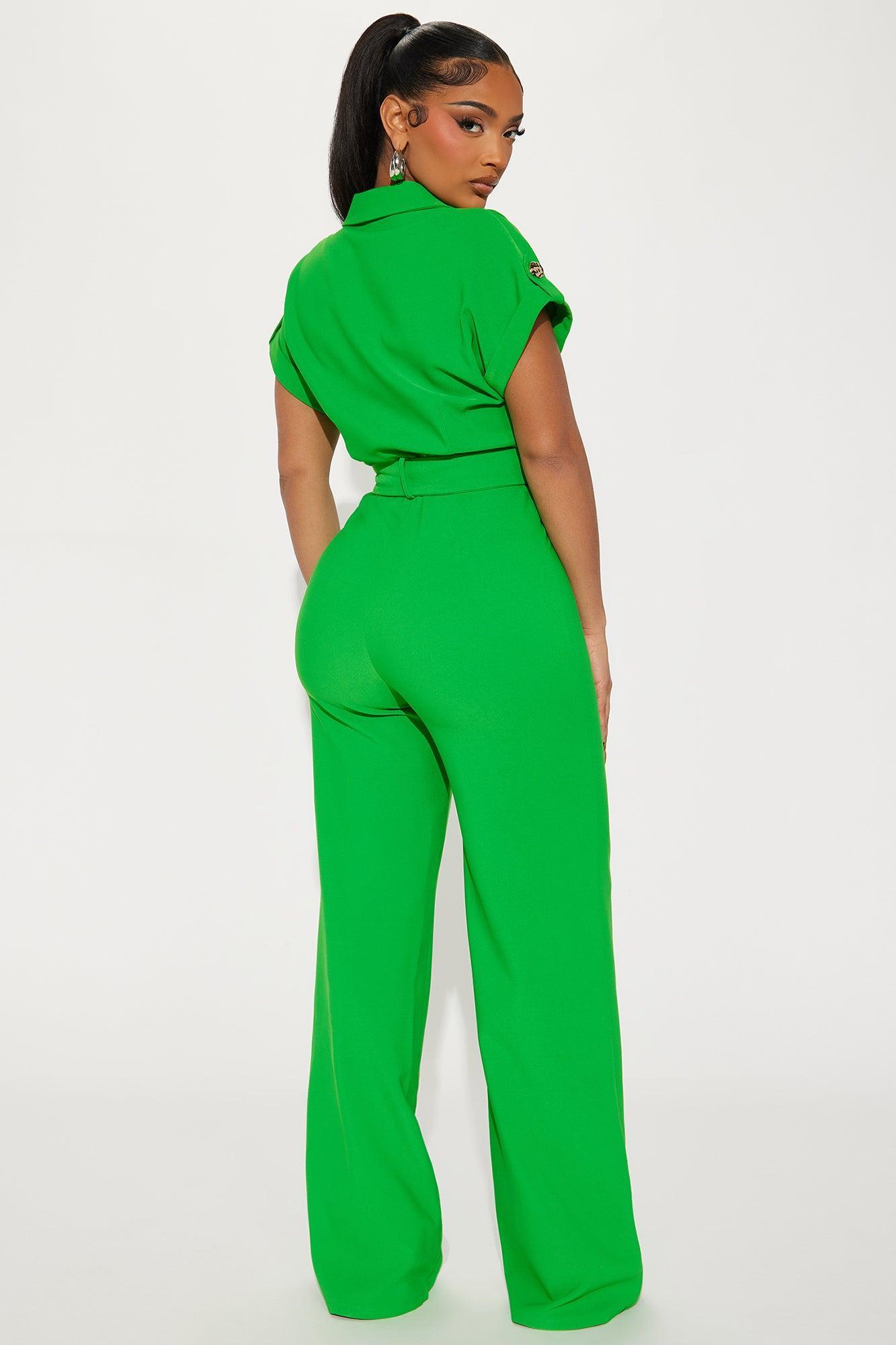 Fall For You Jumpsuit - Green Product Image
