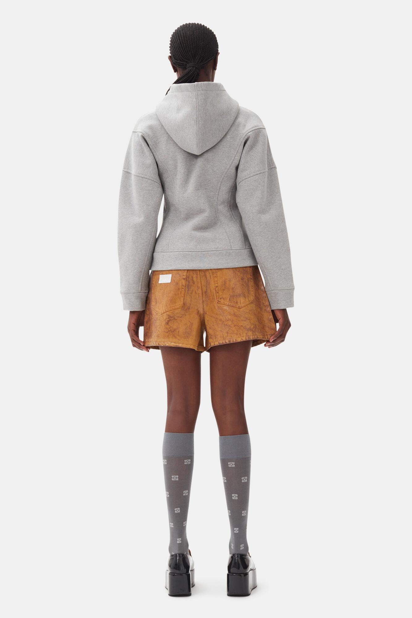 Grey Fleece Zip Hoodie Product Image