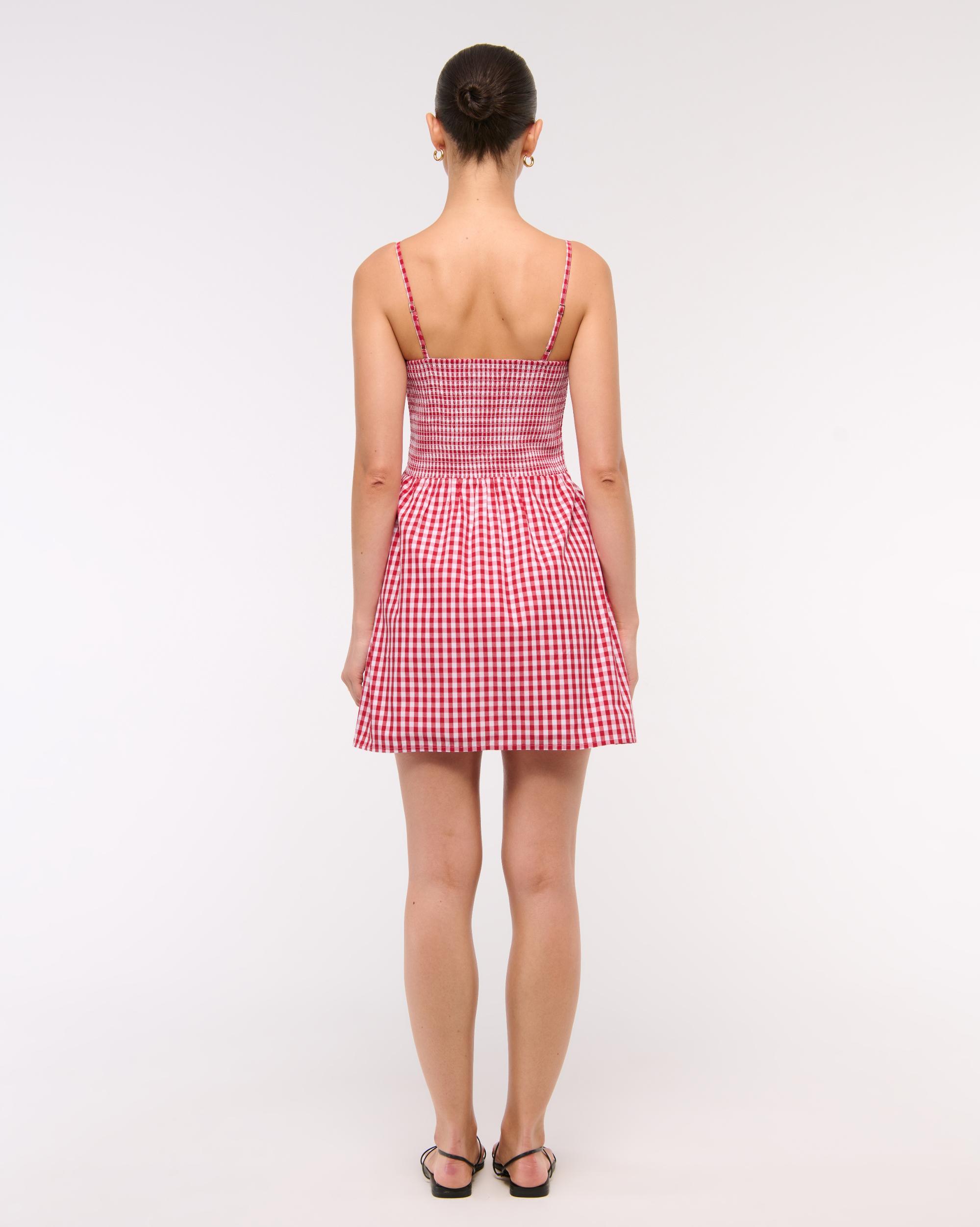 Dipped-Waist Smocked Mini Dress Product Image