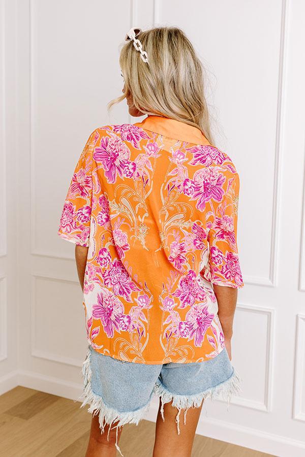 Coastal Call Button Up in Orange Product Image