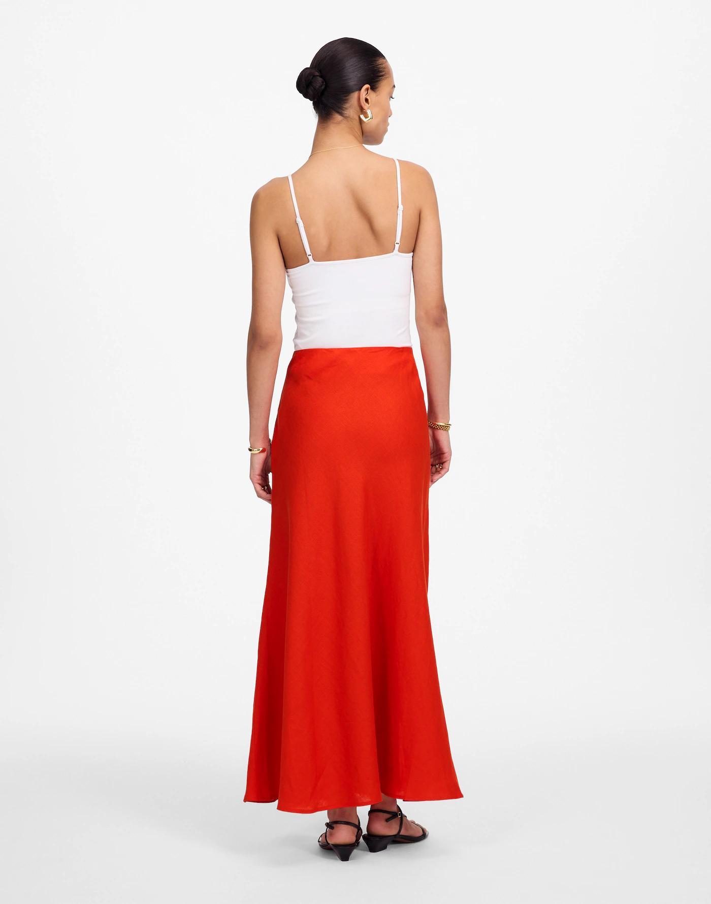 Linen Maxi Slip Skirt Product Image