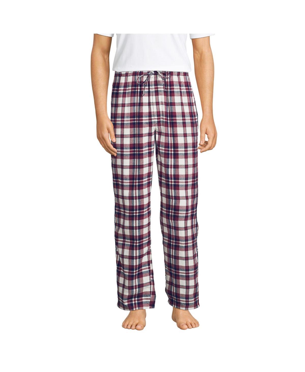 Men's Lands' End Flannel Pajama Sleep Pants, Size: Large, Deep  Blue Product Image