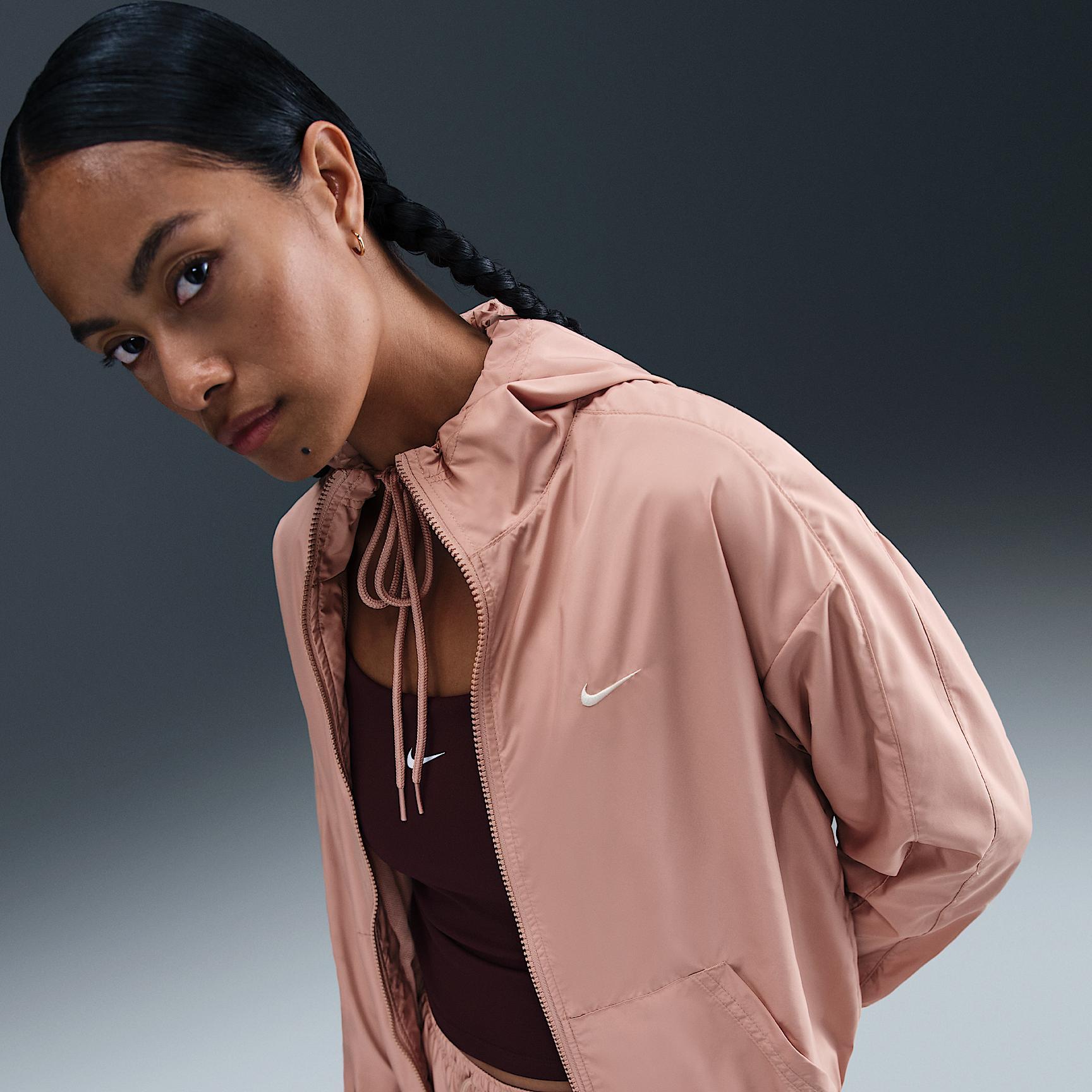 Womens Nike Sportswear Classic Wovens Loose UV Hooded Jacket | FV6298-624 Product Image