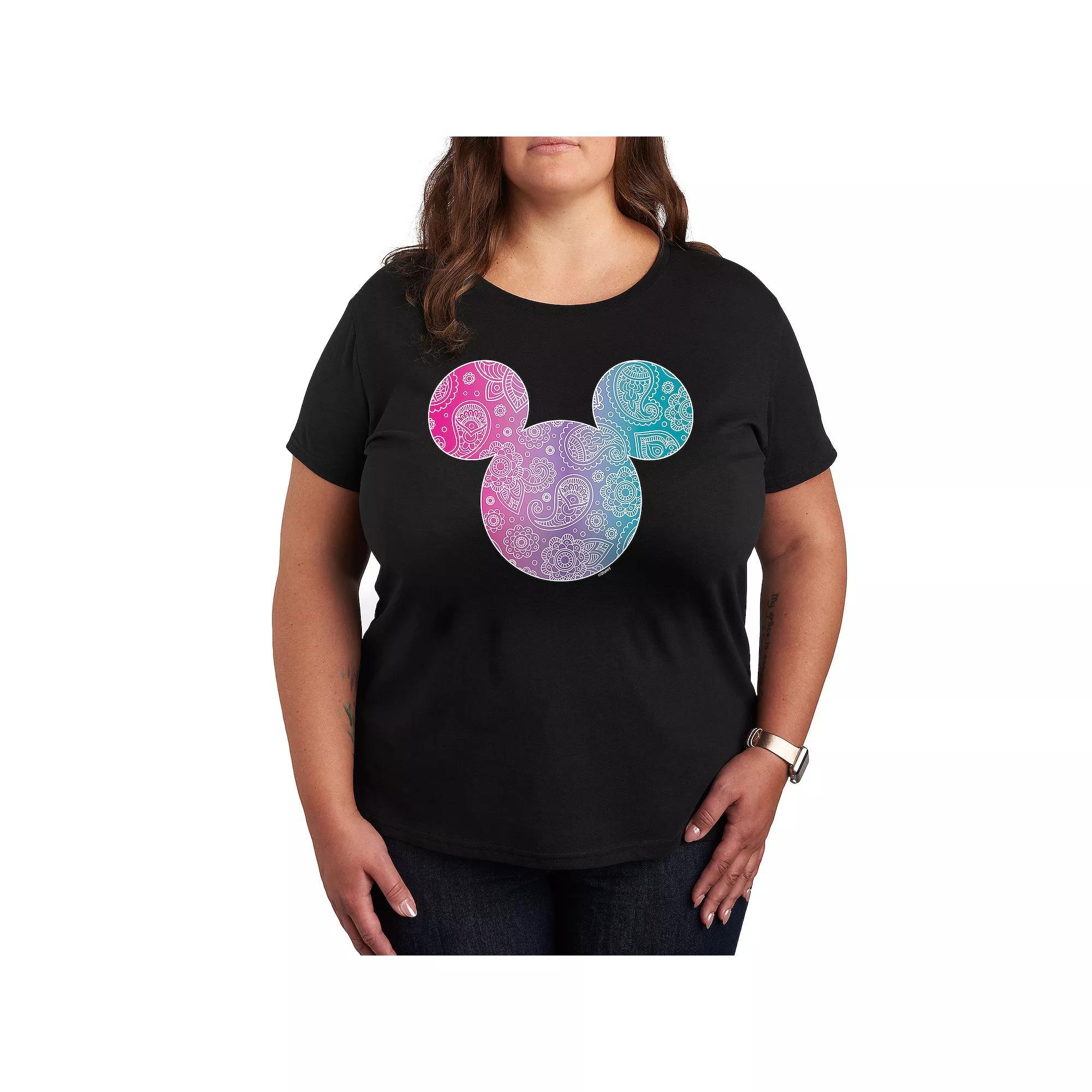 Disney's Mickey Mouse Plus Bandana Pattern Graphic Tee, Women's,  Product Image