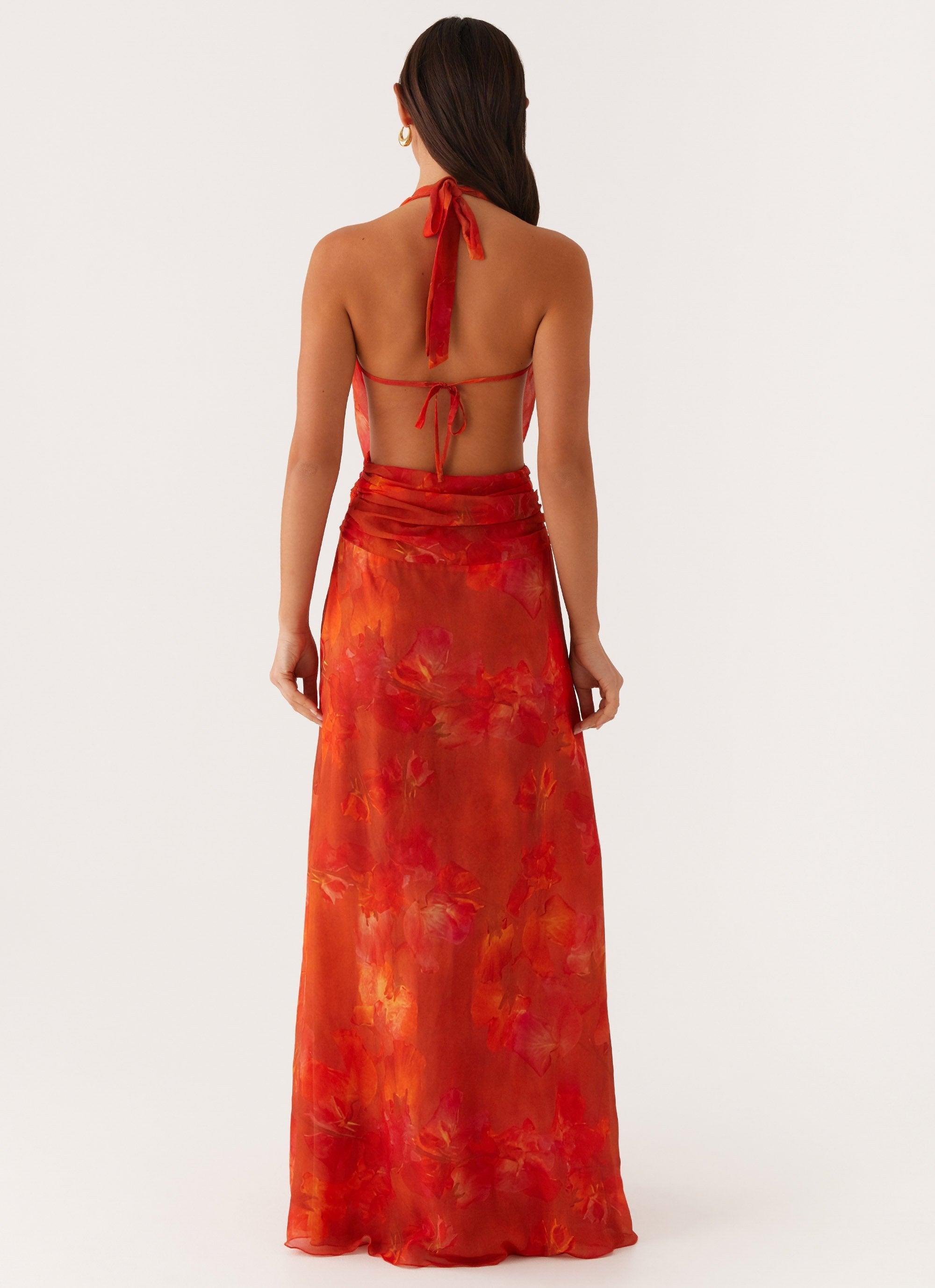 Elysia Chiffon Maxi Dress - Amber Product Image