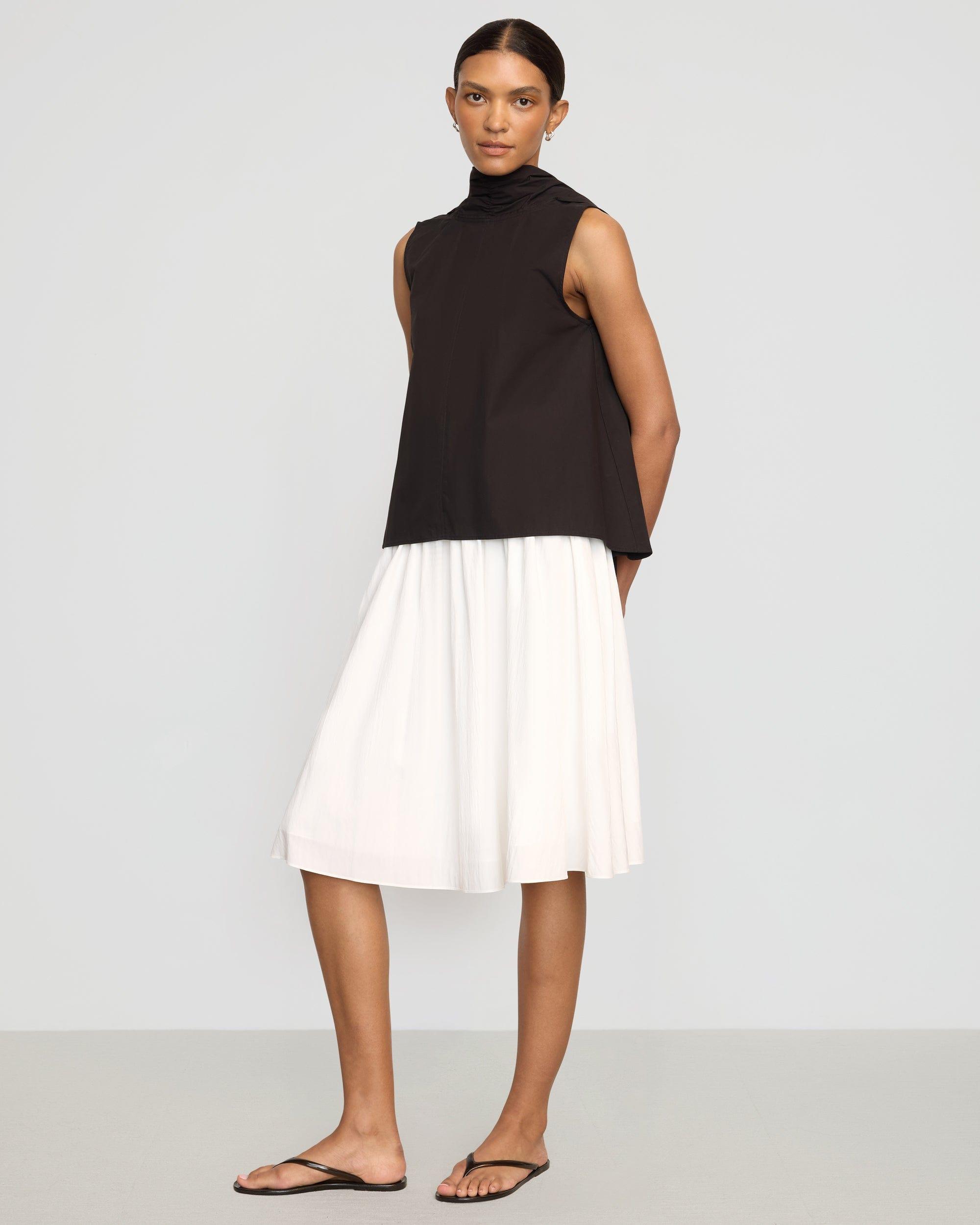 Zazie Shirred Stretch-Waist Midi Skirt Product Image