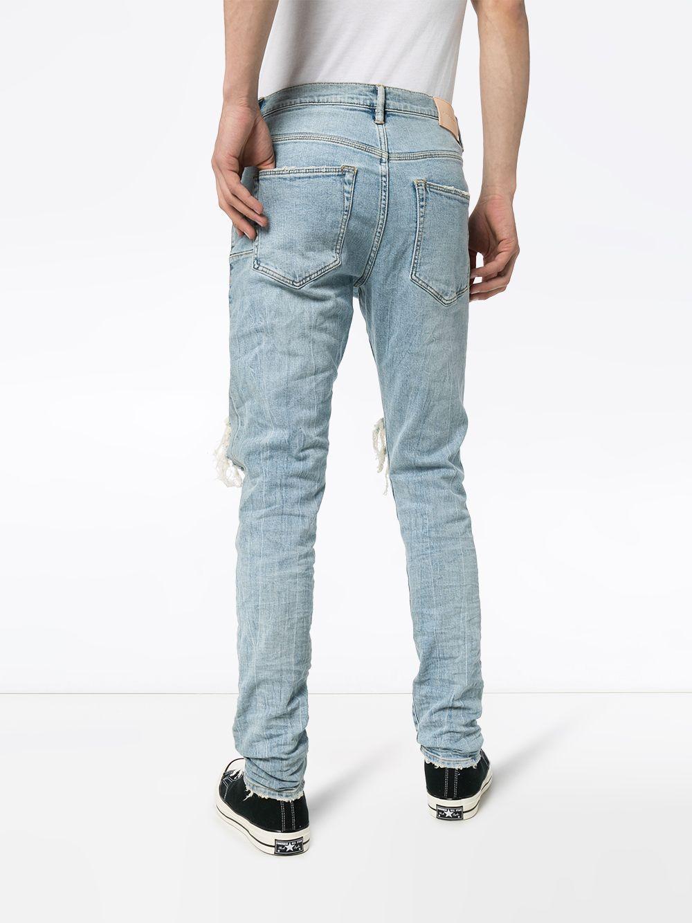 distressed-finish slim fit jeans Product Image