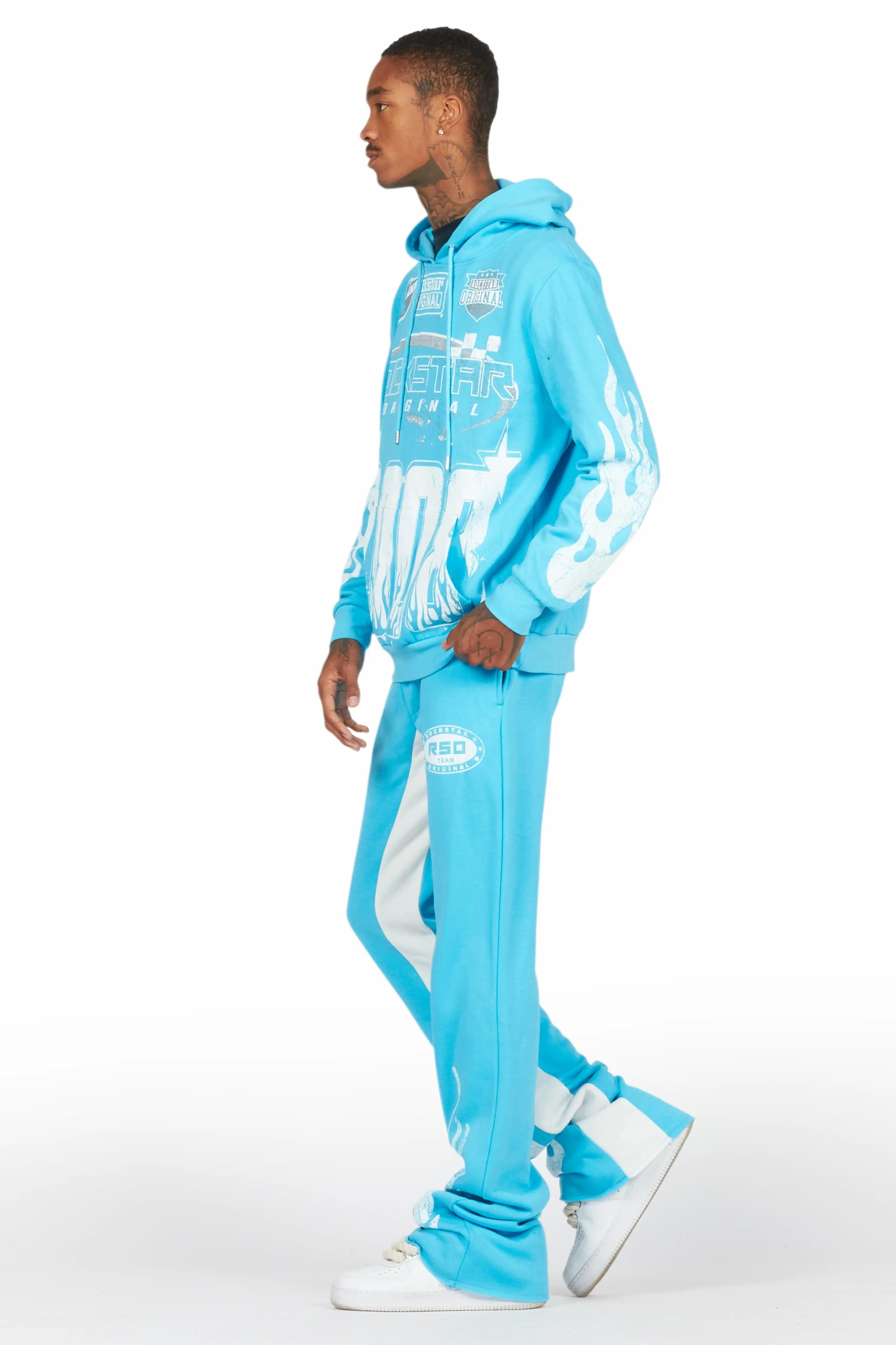 Amos Blue Hoodie/Baggy Track Pant Set Male Product Image