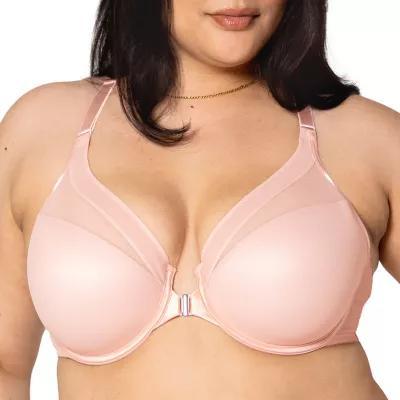 Curvy Couture Sheer Mesh Front-Close T-Shirt Bra- 1619 Product Image