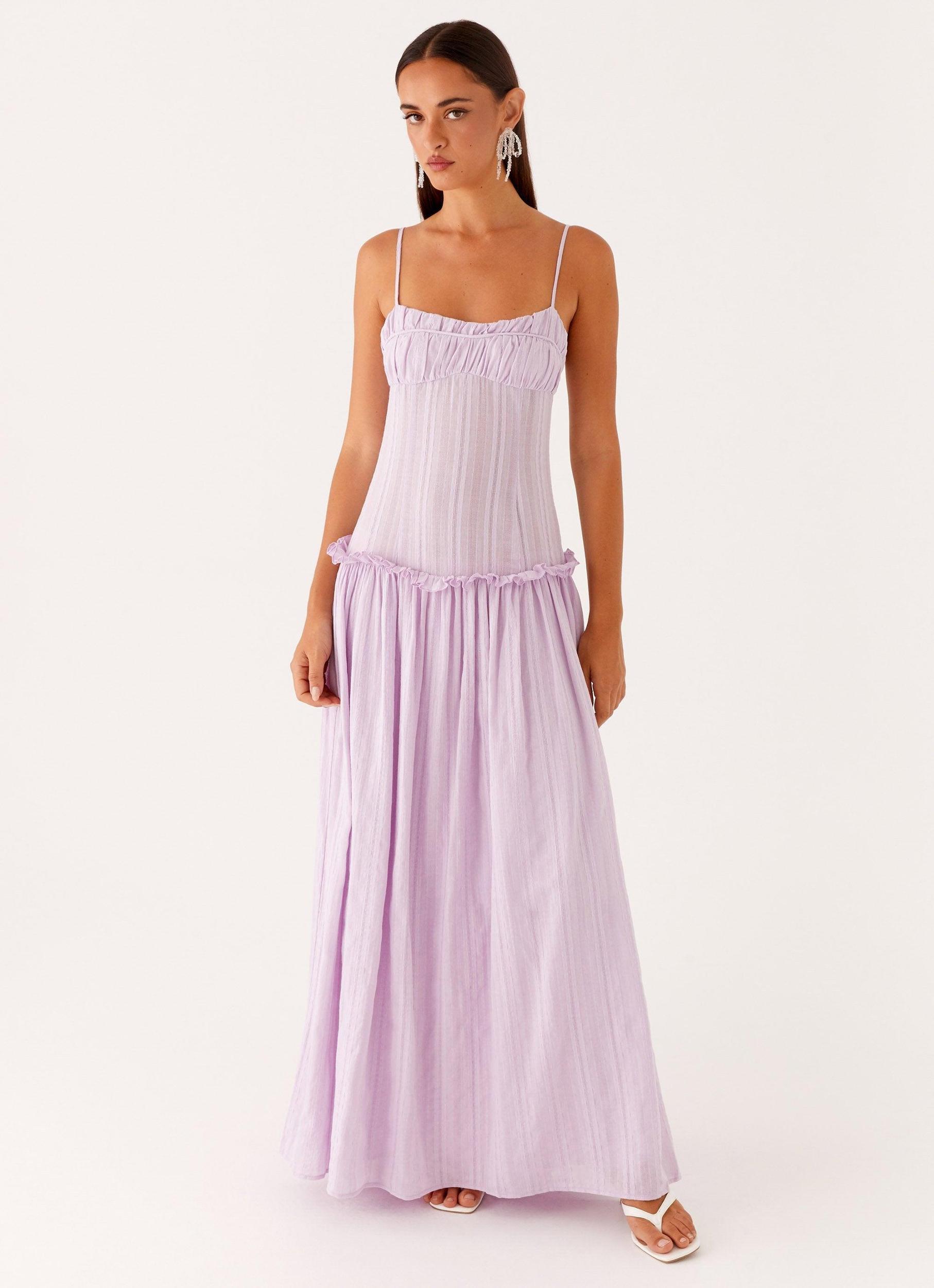 Jacinda Drop Waist Maxi Dress - Lavender Product Image