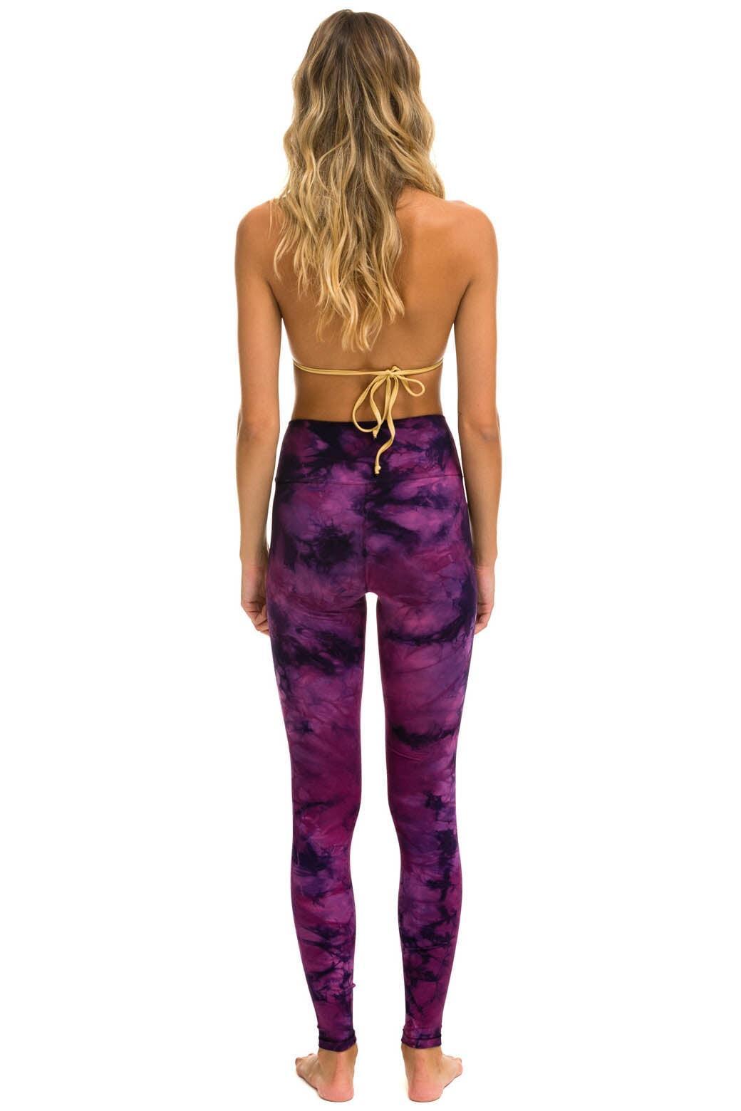 HAND DYED FULL LENGTH HI-RISE LEGGINGS - TIE DYE CRYSTAL ROSE Female Product Image