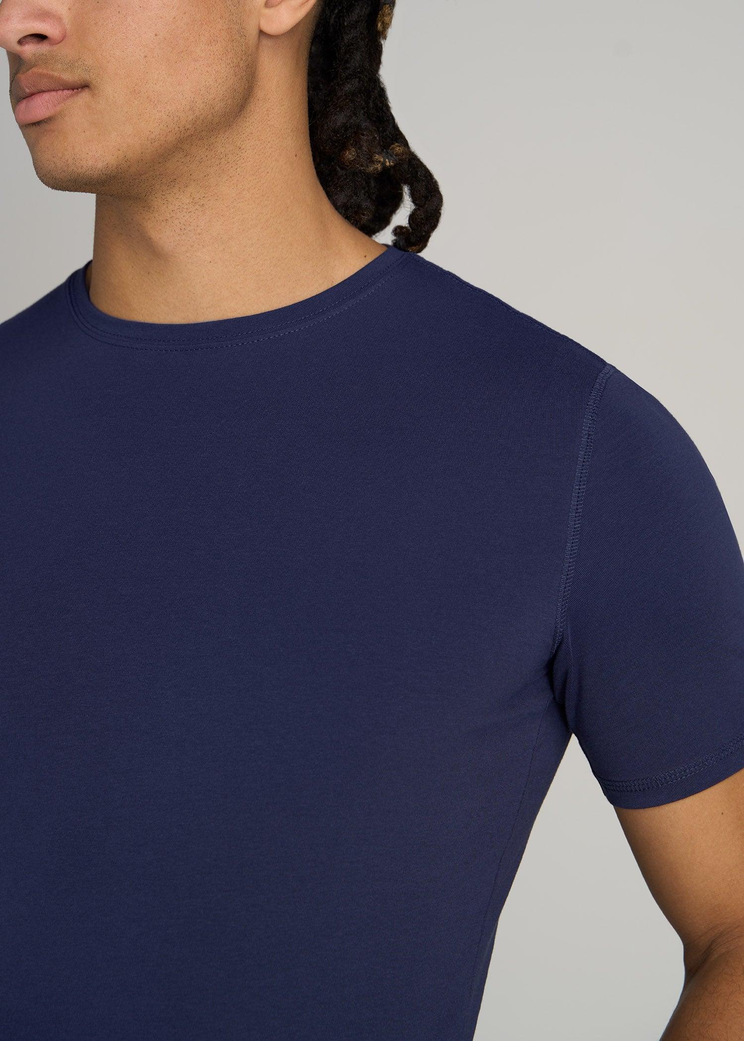 The Essential SLIM-FIT Crewneck Tee for Tall Men in Navy Product Image