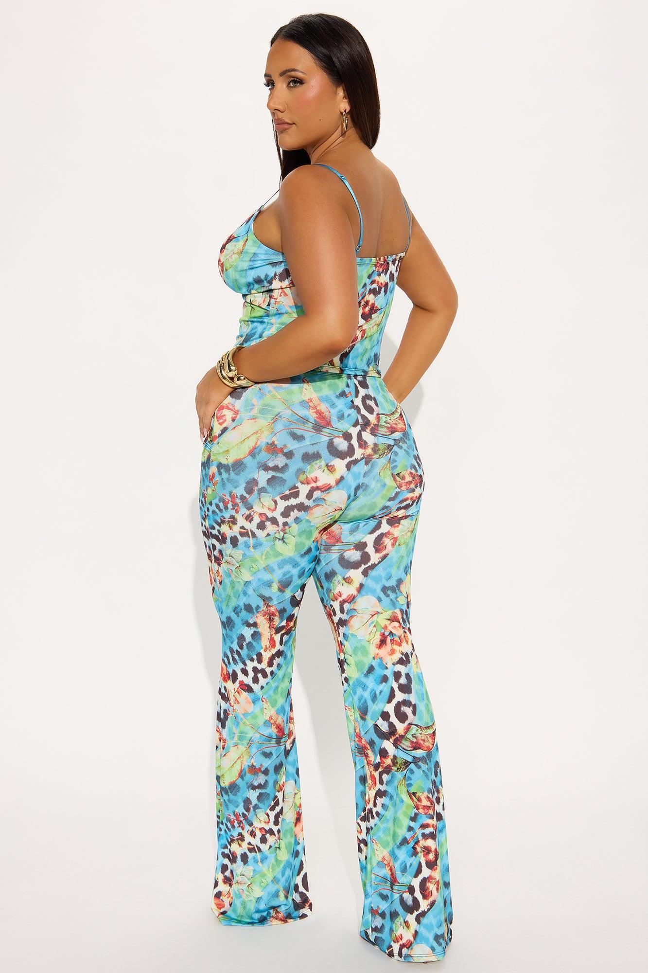 My Happy Place Pant Set - Blue/combo Product Image