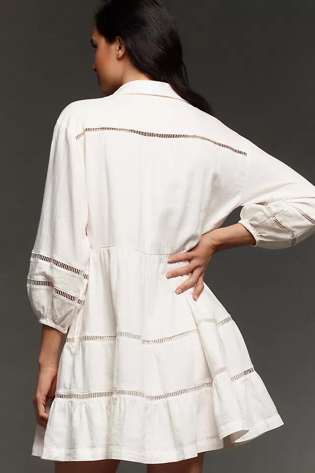 The Bettina Tiered Mini Shirt Dress by Maeve: Linen Edition Product Image