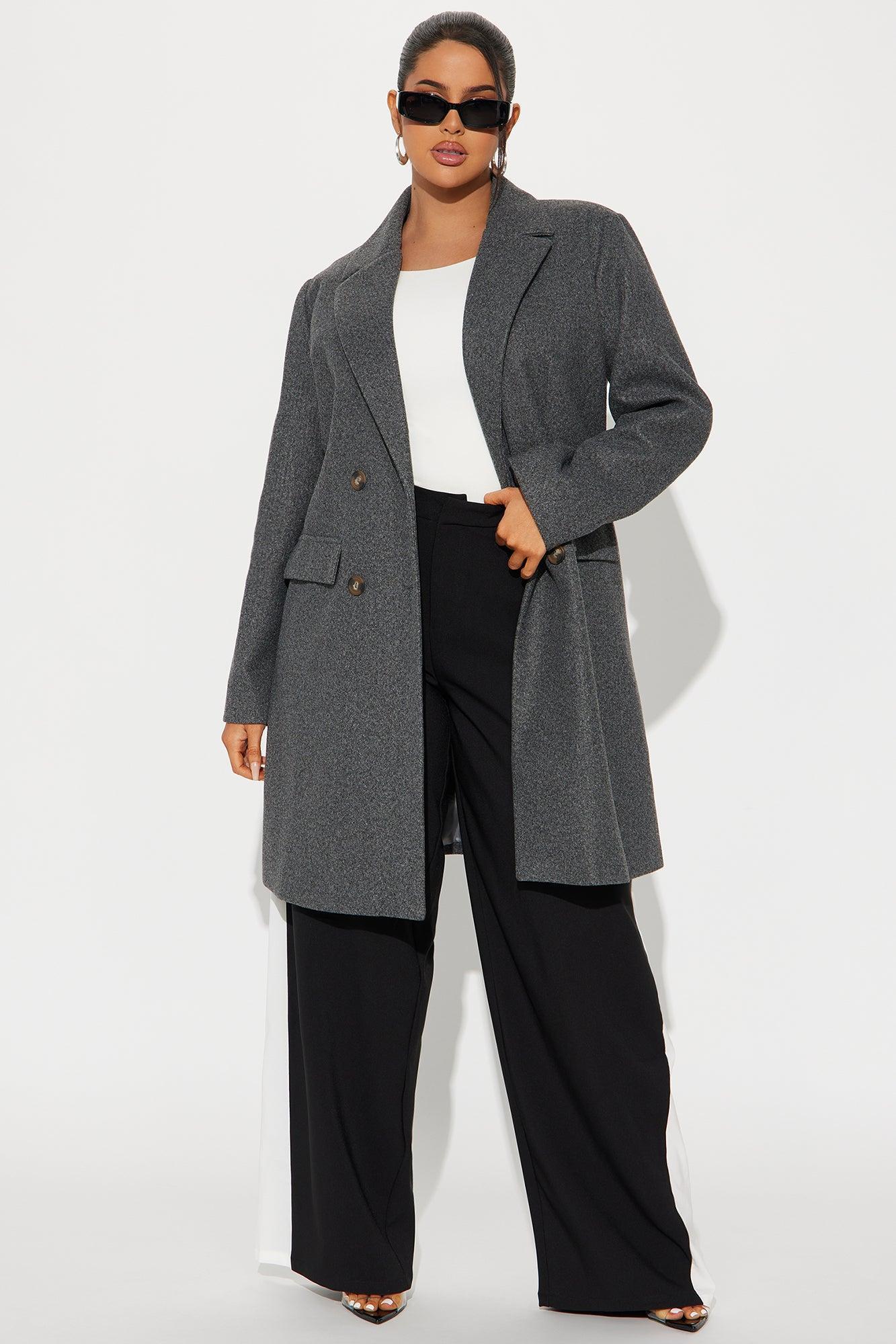 Kim Wool Coat - Heather Grey Product Image