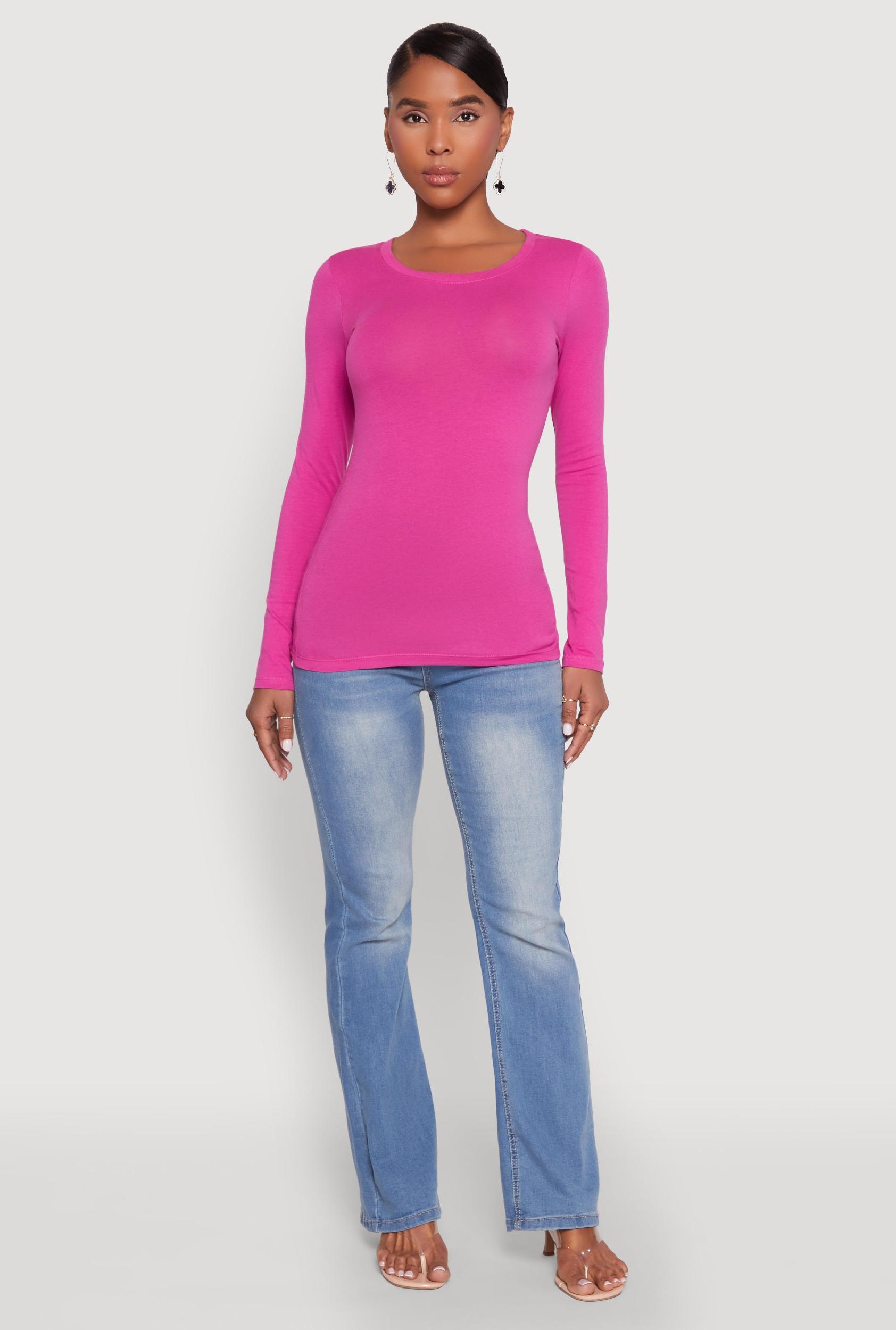 Womens Long Sleeve Crew Neck Top Product Image