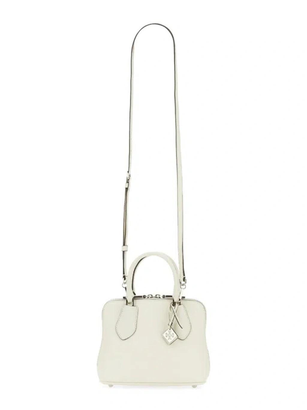 TORY BURCH Swing Mini Leather Handbag In White Product Image