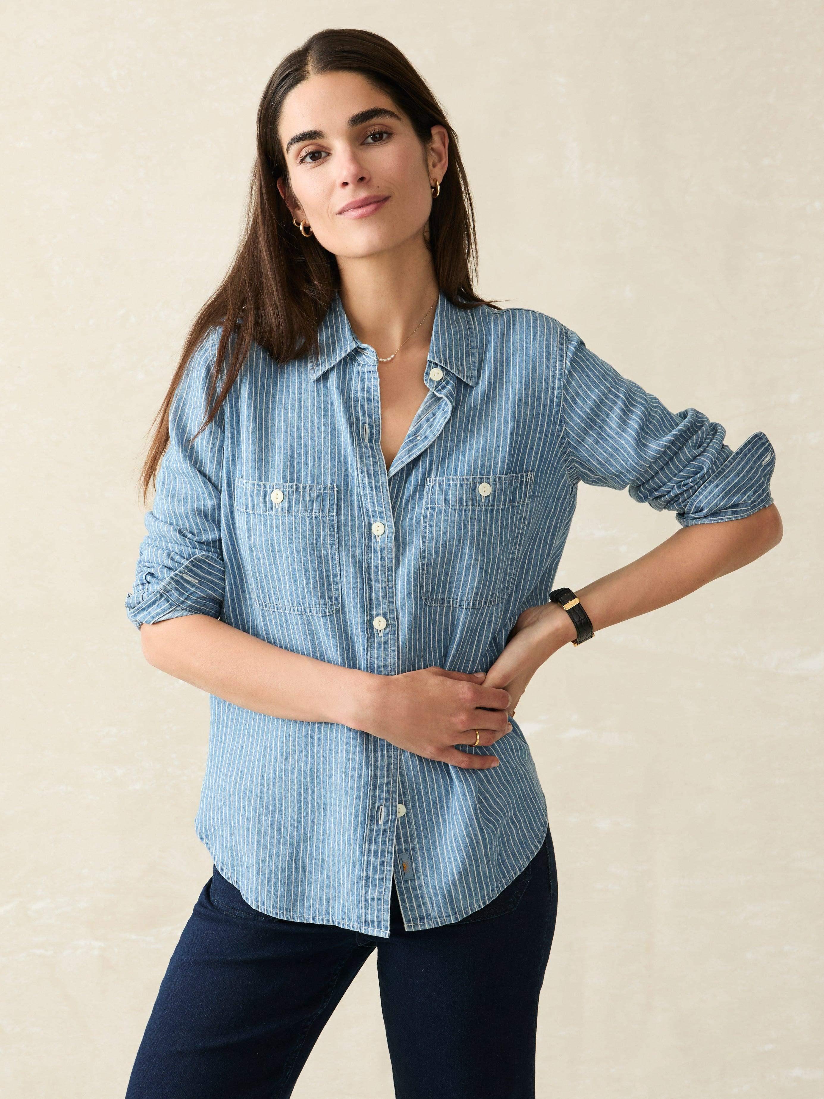 Tried & True Chambray Shirt - Aspen Stripe Wash Female Product Image