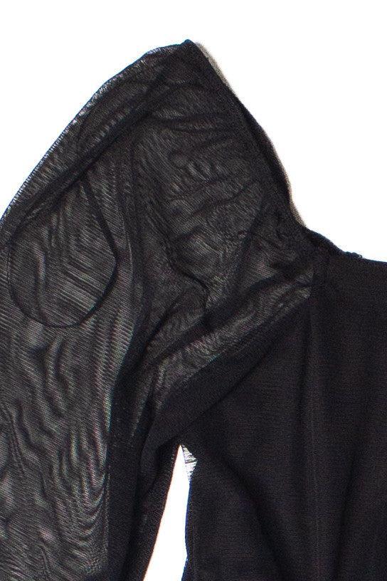 Mesh Ruched Front Long Sleeve Top Product Image