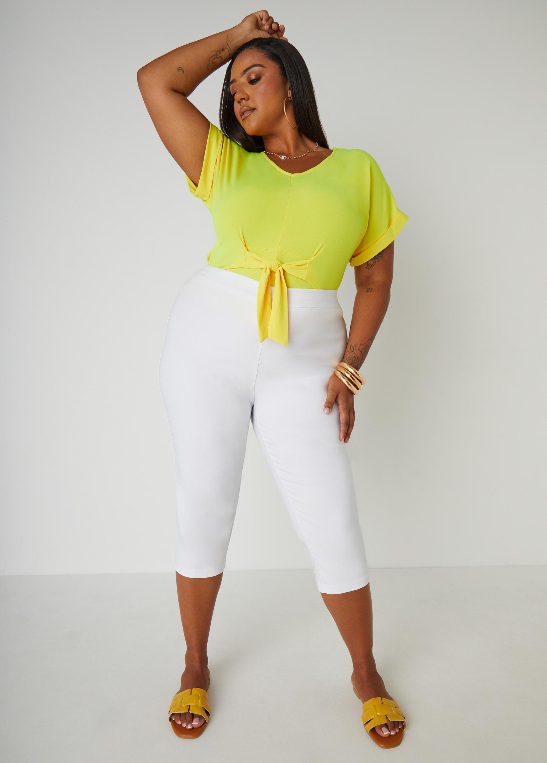 Tie Front Stretch Knit Top Product Image