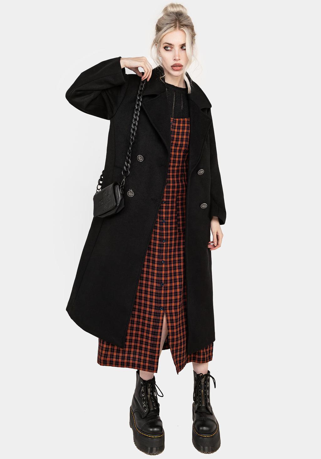 Theia Double Breasted Longline Wool Blend Coat Product Image