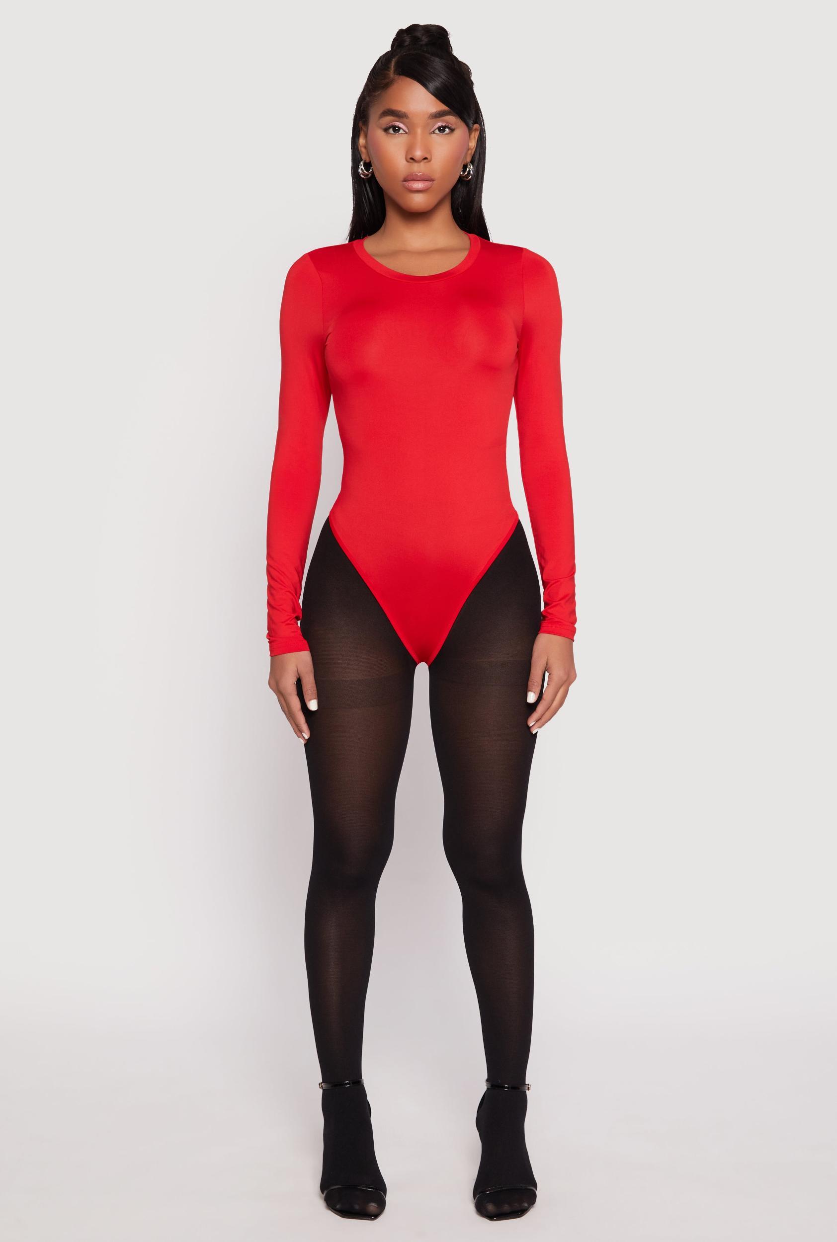 Womens Daisy Long Sleeve Crew Neck Bodysuit Product Image