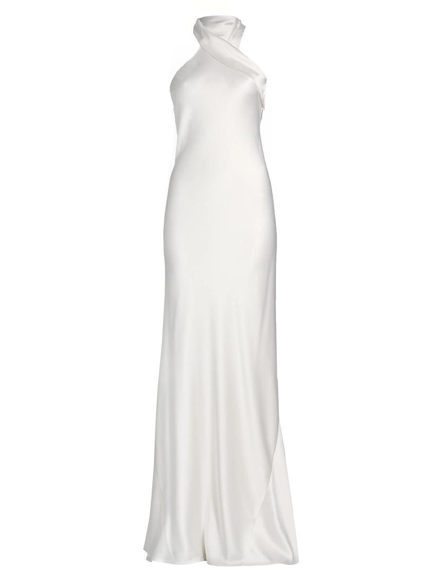 Womens Pandora Satin Halterneck Gown Product Image