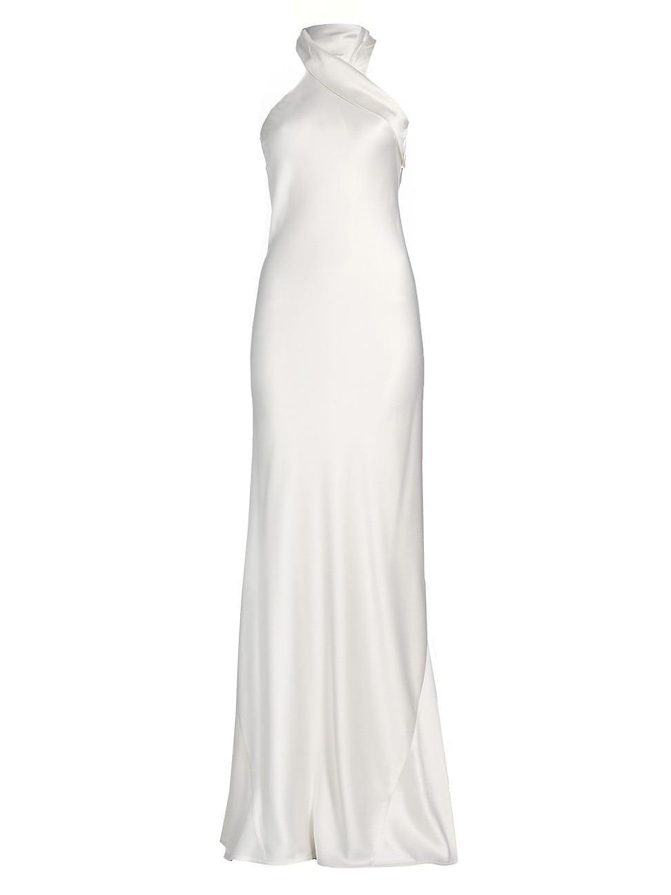 Womens Pandora Satin Halterneck Gown Product Image