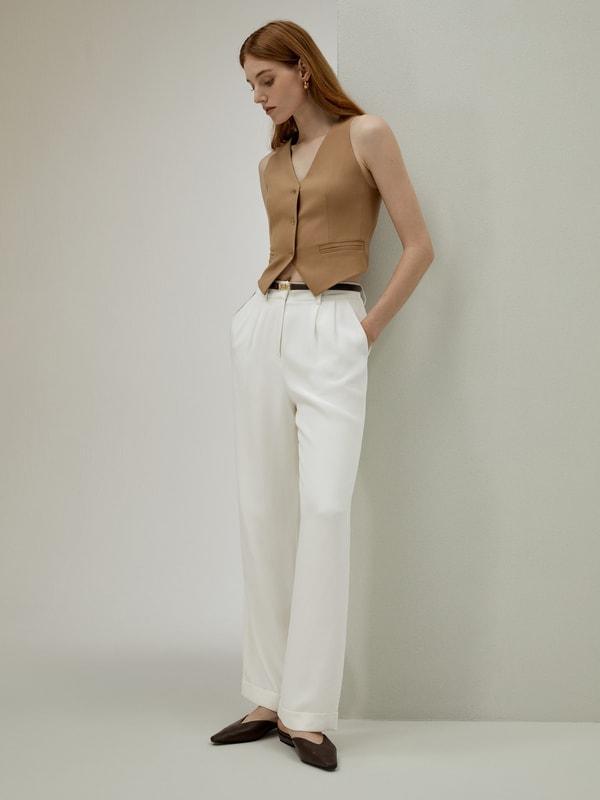 LILYSILK Silk Pants Women Lightweight Natural White 4 Product Image