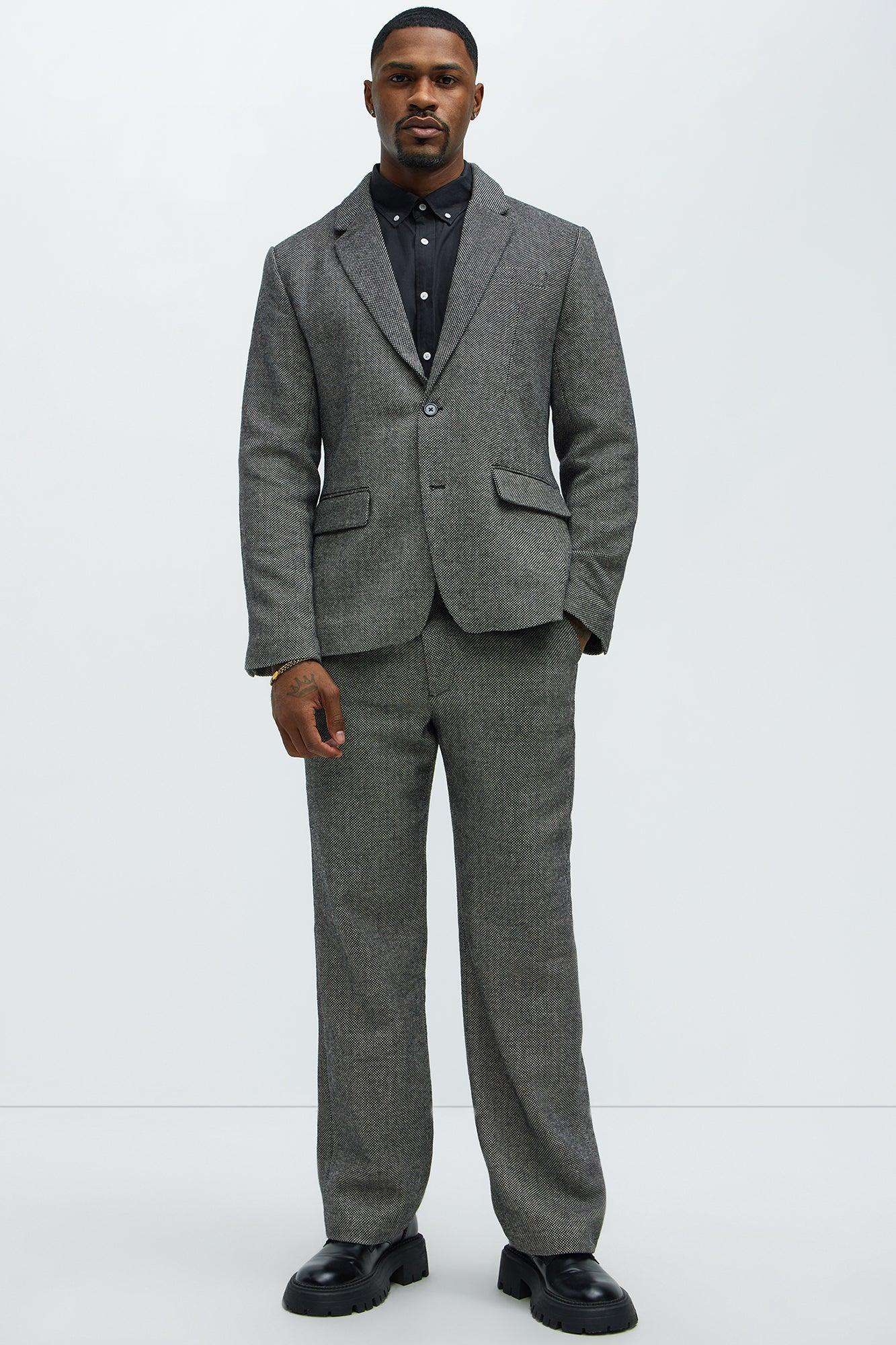 Hancock Tweed Textured Blazer - Charcoal Product Image