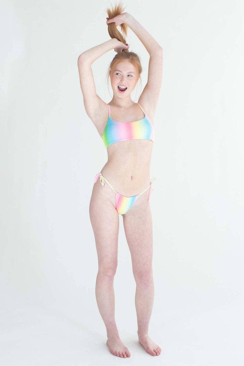 Soft Rainbow Bikini Top Product Image