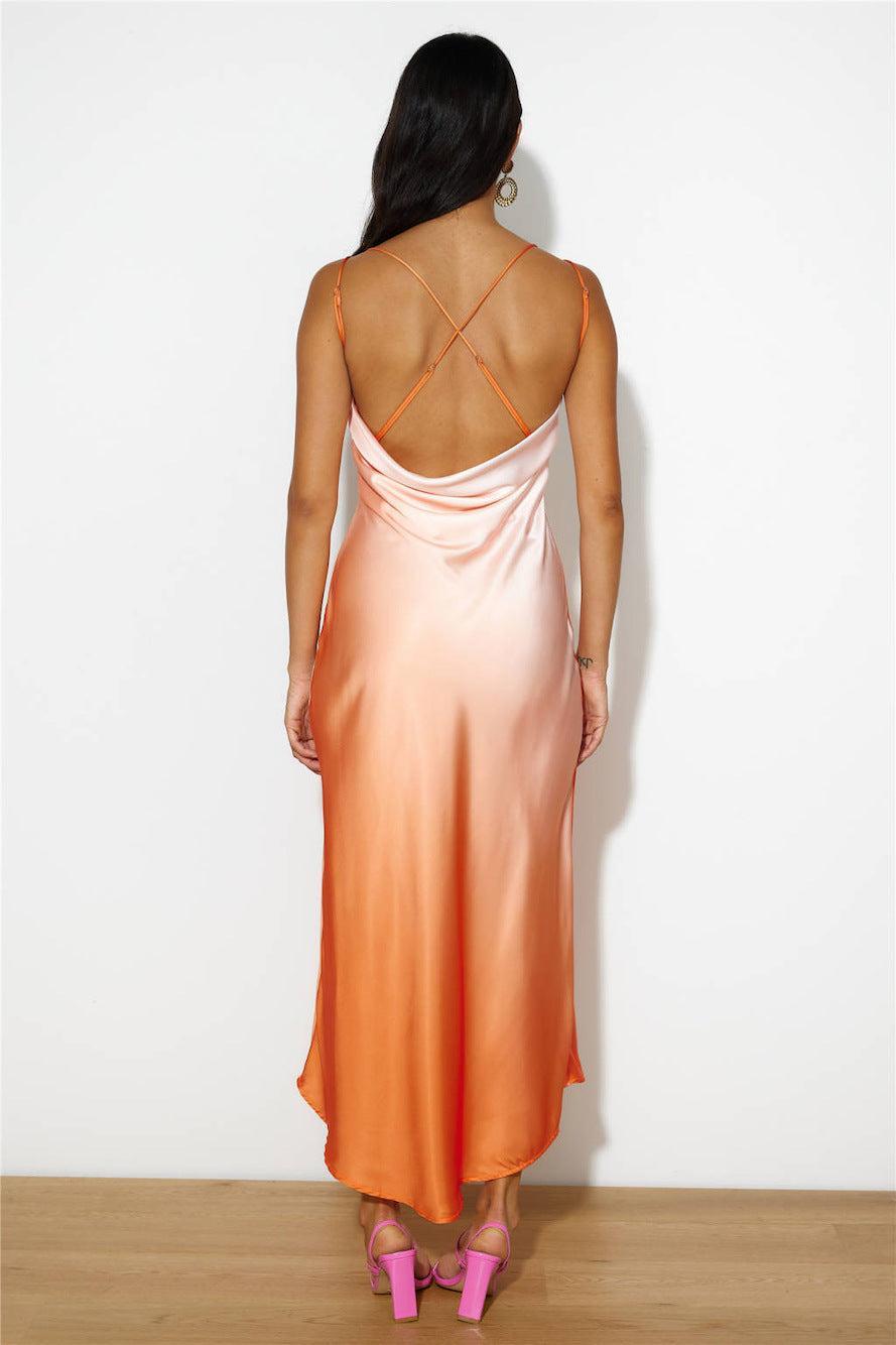 Luxe Ombre Midi Dress Orange Product Image