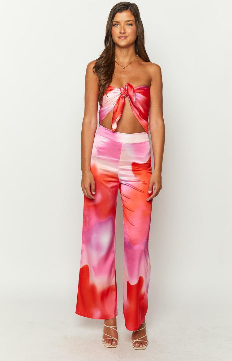 Mykonos Pink Print Pants Product Image