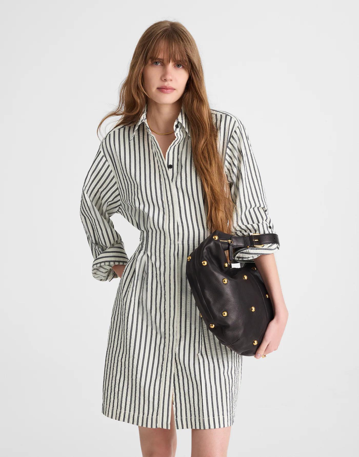 Tucked Mini Shirtdress Product Image