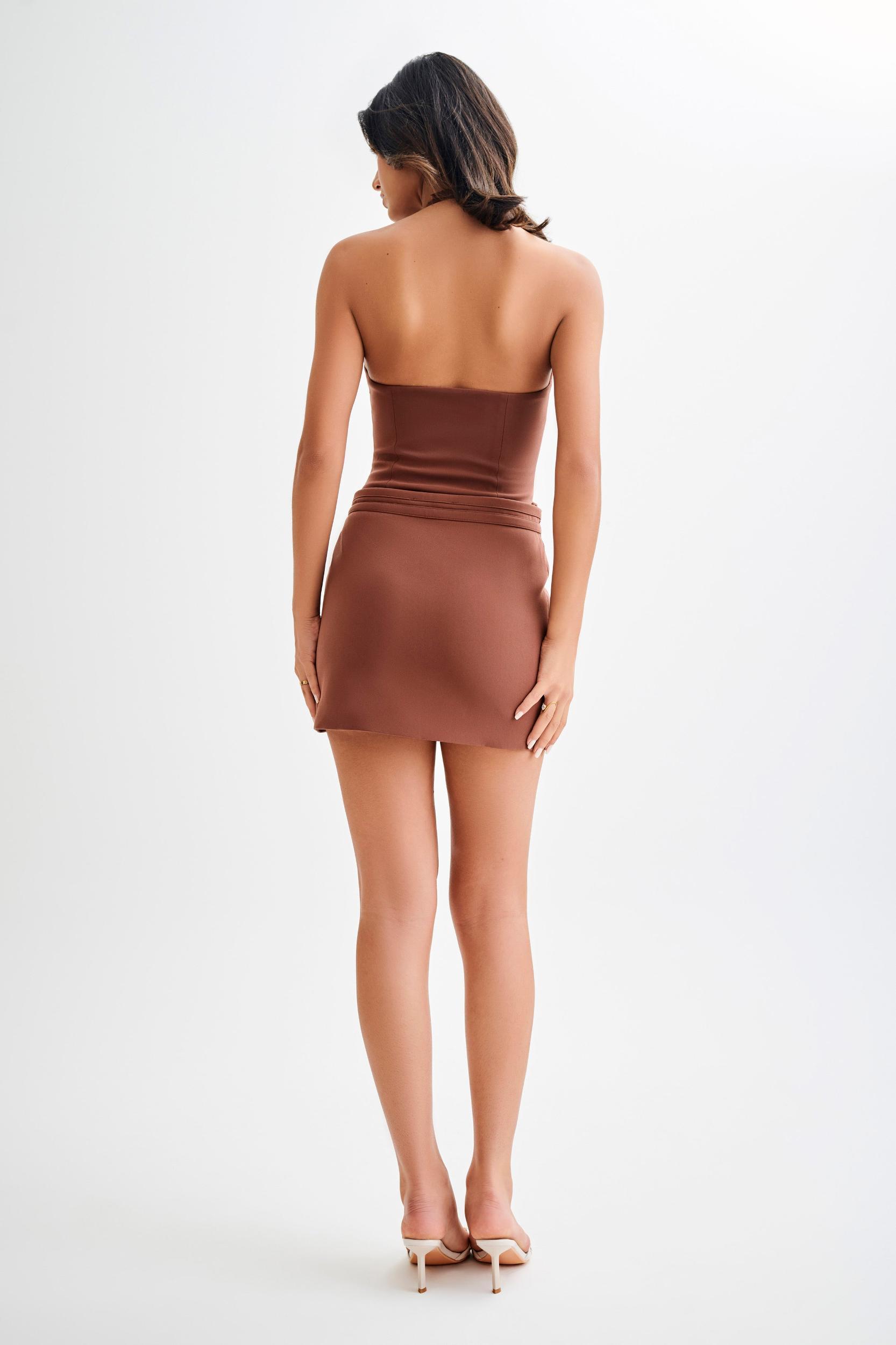 Letitia Suiting Halter Top With Buckle - Wood Product Image